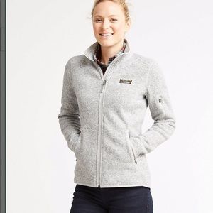LLBean Sweater fleece full zip jacket size XS regular color pewter.
